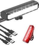 Neialla Bike Lights Front and Back 10000 Lumens Super Bright 8 Hours Running Time 5+5 Modes Bike Lights IPX5 Waterproof Rechargeable Bike Lights Set 6 LED Bicycle Lights for Road Mountain Night Riding