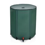 Goflame Rain Barrel Water Collector Portable Foldable Collapsible Tank,Spigot Filter Water Storage Container, Green (60 Gallon)