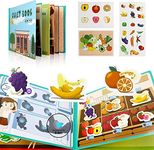 Kidology Preschool Educational Montessori Busy Book For Kids To Develop Learning Skills, Fun Learning Sensory Book For Boys And Girls (Fruit & Vegetable),Multicolor