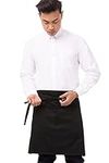 Chef Works mens Half Bistro Apron, Black, 19-Inch Length by 27.5-Inch Width US