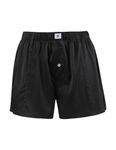 LilySilk Men's 100% Silk Boxers Underwear Luxury Soft Sleep Short Bottom 1Pcs L, Black