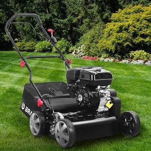 BRAST Benzin Vertikutierer 4,5kW (6,12PS) | 4-Takt Motor 212ccm | 40-45cm Arbeitsbreite | TÜV geprüft | 50L Fangkorb | viele Modelle für kleine bis sehr große Rasenflächen | BRB-RV-45212
