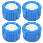 Akozon Ribbed Wobble Roller, 4PCS Blue Marine Wobble Roller 108x75x19mm Boat Trailer Roller Blue Bow Roller For Boat Yacht Trailer Guides Rollers