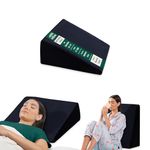 The White Willow Bed Wedge Pillow for Back Support, Leg Elevation Memory Foam & HR Foam with Removable Cover, Standard Size High Height, Black- (18" L x 18" W x 12" H Inch)