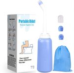 MeisiKeli Handheld Personal Bidet Bottle, Bottle for Gentle Postpartum Care and Cleansing, Feminine Care, Perineum 500Ml Portable Travel (Blue) , Resistant to 100degreeC,Bonus Bag, (FXQ-120)