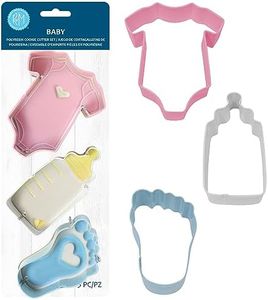 R&M International 5160 New Baby Cookie Cutters, Onesie, Bottle, Foot, 3-Piece Set