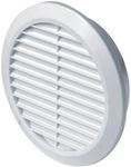 Vent Cover - Round Soffit Ventilation Grill - Air Vent Louver - Grille Cover - Built-in Fly Screen Mesh - HVAC Ventilation (4'' Inch, White - with Expanded Flange)