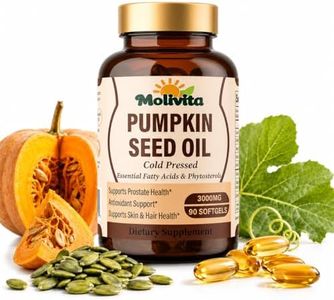 Molivita Pumpkin Seed Oil with Saw Palmetto,3000 Mg Per Serving,Cold-Pressed,Non-GMO,Rich in Essential Fatty Acids and Phytosterols,Supports Hair,Urinary Tract,Bladder,and Prostate Health