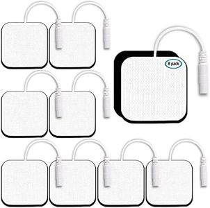 TENS Unit Replacement Pads TENS Unit Pads TENS Pads 2x2”8 Pack Reusable Pad Reuse More Than 35-50Time, Self Stick and Non-Irritating,Compatible with AUVON TENS TENS 7000 EMS Muscle Stimulator Machine