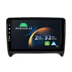 YUNTX Android 12 Car Stereo Fit for Audi TT MK2 8J(2006-2012)-[Built-in CarPlay/Android auto/GPS]-Included Camera-IPS 2.5D 9”Touchscreen-Support DAB/Steering Wheel Control/MirrorLink/Bluetooth 5.0