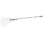 Draper 570mm Adjustable Garden Rake | Outdoor Leaf Gardening Hand Tool | Heavy Duty Tubular Steel Handle | Lawn Leveling Grass Rake | 21862