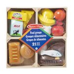 Melissa & Doug Wooden Food Groups – Role Play Kitchen Set for Children | Fruit, Vegetables & More in Crates | Age 3+