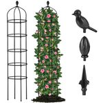 Garden Obelisk Trellis for Climbing Plants Outdoor 6.7 Ft Rose Bush Round Trellis for Pots Rustproof Metal Plant Flower Trellises for Clematis Vine Jasmine Support Outdoor Indoor