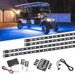 LEDGlow 4pc Expandable Million Color LED 6-Seater Limo Golf Cart Underglow Accent Neon Lighting Kit for EZGO Yamaha Club Car - Fits 12-Volt Battery - Water Resistant Flexible Tubes