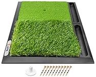 JAYA 2-in-1 Fairway & Rough Turf Golf Hitting Mat with Ball Tray, Heavy Rubber Base & Foldable Golf Training Mat, Golf Tees and Rubber Tee Holder Included, Golf Practice Mat for Indoor and Outdoor