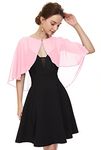 Soft Chiffon Shawls Wraps Shrug for Wedding Evening Dress Cape Cover Up for Women, Light Pink, Medium