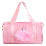 Kioiner Ballet Bag for Girls, Pink Ballet Dance Bag with Lace Dress, Waterproof Princess Shoulder Bag, Sports Duffle Bag for Ballet Gymnastics Yoga Gym Exercise