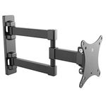 RICOO Monitor Mount Tilt Swivel S7711 Wall Bracket Universal LED Curved QLED QE LCD Riser Flexible Office Adjustable Arm Mounting System 13" - 27" Inch VESA 75x75 100x100 Black