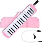 Bestie toys® 32 Key Blow Piano (Pianica) Portable with Carrying Bag, Short and Long Mouthpieces for Beginners Kids Gift (Pink)