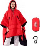 Comfortable Wearable Stadium Blanket - Camping Poncho Blanket - Large Outdoor Hooded Blanket Windproof Poncho Sports Blanket