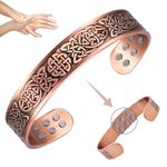 Vicmag Copper Bracelet for Men 99.9% Pure Copper Magnetic Bracelet for Men with 18pcs Powerful Magnets(Each 3500 Gauss), Brazaletes Jewelry with Present Box and Adjustment Tool