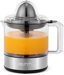 Holstein Housewares 27-oz Electric Citrus Juicer, Black/Stainless Steel - Includes Two Cones for Different Citrus Sizes, Ideal for Freshly Squeezed Juices for Breakfast or Drinks
