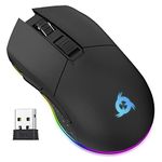 KLIM Blaze Rechargeable Wireless Gaming Mouse RGB NEW 2024 - High-Precision Sensor and Long-Lasting Battery - 7 Customizable Buttons - Up to 10000 DPI - Wired & Wireless Mouse for PC Mac & PS4 PS5