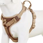 Wolfone No Pull Dog Harness Adjustable Soft Padded Pet Vest with Control Handle Adorable Daily Harness for Dogs（Chocolate Cookie S）