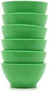 CaliBowl Non-Spill Mini Plastic Bowl Set - 8oz Reusable Kitchen Bowls with Concave Inner Lip and Non-Slip Base - For Serving Dips, Nuts, Ice Cream and Snacks - Set of 6 - Seagrass Green
