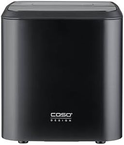 CASO Design Clear Ice Advanced Ice Maker, Compressor Ice Cube Maker, Ice Machine for Matte or Slow Melting Clear Cubes, Ready in 8-12 Mins, Quiet 48 dB, Large 1.5 L Water Tank, Self Cleaning, Black