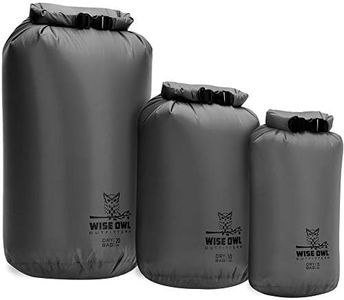 Wise Owl Outfitters Waterproof Dry Bag - Fully Submersible Ultra Lightweight Airtight Bags - 1pk or 3pk, 5L, 10L & 20L Sizes - Diamond Ripstop Roll Top Drybags for Camping, Kayaking & Backpacking