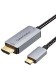 CableCreation Usb C To Hdmi Cable, Type C To Hdmi Cable Hdr 4K@60Hz, 2K@144Hz, Usb Type C To Hdmi Adapter Thunderbolt 3 Compatible With Macbook Pro/Air, Imac, Ipad Pro, 6Ft, Grey