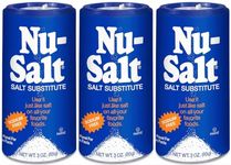 Nu-Salt Sodium-Free Salt Substitute, Contains Potassium Chloride, Table Salt Alternative, Vegan, Good for Chips, Pretzels, French Fries, Popcorn Seasoning, 3oz Shaker Bottle (Pack of 3)