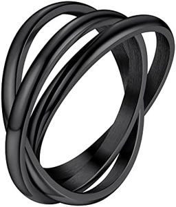 Bague homme noir Triple Anneaux Entrelacés 47 lot de 3 Anneau Multiple Plusieurs Phalange Cercles pour Enfant Fille Cadeau pour Petite Amie Soeur Jeune Ado Petit Bijoux Auriculaire