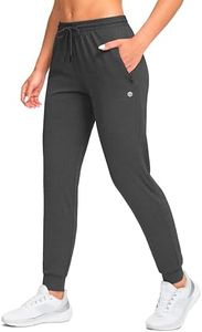 G Gradual Women's Joggers Pants with Zipper Pockets Tapered Running Sweatpants for Women Lounge, Jogging(Charcoal,M)