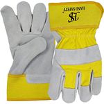 HAND SAFETY Cotton Heat Resistant Heavy Duty Industrial Safety Welding Gloves Fits Both Men & Women - All-Season (Summer/Winter) Perfect Gardening, Animal Handling, Wood Work, Hsn-01, Pack Of 1)