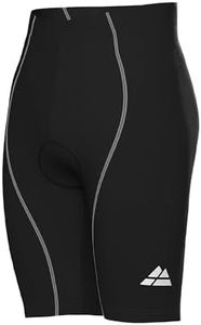 DANISH ENDURANCE Cuissard Vélo Homme, Rembourrage 3D, Short de Cyclisme Respirant et Élastique, Noir/Gris, L