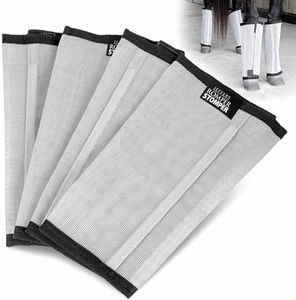 Jeffers Romper Stomper Fly Boots for Horses - Grey, Small – Breathable Mesh Leg Wraps for Insect Protection, Stable Accessories for Summer Turnout, Ride Gear, Horse Hoof & Leg Care - 4 Pack