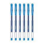 UNI-BALL Signo UM-100 0.7mm Gel Pen | Extremely Quick Drying Ink | Transparent Sleek Body | Smooth Long Lasting Smudge Free Ink | School and Office stationery | Blue Ink, Pack of 6