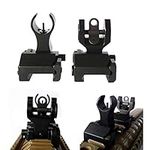 FIRECLUB Tactical Flip Up Iron Sights Front and Rear Sight Mounts Set Black