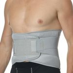 NEOtech Care Adjustable Compression Back Brace Lumbar Support Belt, Grey, Size L