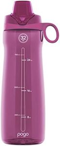 Pogo BPA-Free Tritan Plastic Water Bottle with Soft Straw, 32 Oz, Fuchsia