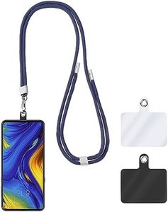 cobee Lanières universelles pour téléphone Portable, Sangles de téléphone réglables et détachables en Nylon Autour du Cou avec 2 Patchs de téléphone d'attache compatibles avec Les Smartphones (Bleu)