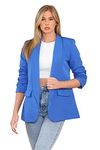 Lined Blazers for Women Casual Long Ruched Sleeve Suit Plain Open Jackets Clearance Work Office Womens Coats Cardigan Suit Formal Jacket Top Solid Color Collar Italian Ladies Blazer Coats 10-12