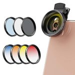 MIAO LAB 2021 Newly Phone Camera Graduated Color Filter Accessory Kit - Adjustable Blue/Orange/Yellow/Red Color Lens, Star, CPL Filter, Polarized Filter Filter for iPhone, Samsung, Huawei, etc