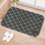 Freelance Diamond PVC Main Entrance Doormat, Home Bathroom Floor Door Mats, Grey/Black, 40 x 68 cm (with Non-Slip Rubber Backing)