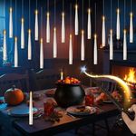 Mythcloud Halloween Decorations - Floating Candles with Wand - 20 Pcs Magic Hanging Flameless Floating LED Candles with Wand Remote - Decor for Indoor Outdoor Home Room Theme Party Birthday Gift