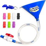 Chug Buddy Beer Bong by Chug Buddy, Drinking Funnel with Hose, Bongzilla Funnel Bachelor Party Games, 8 Interchangeable Mouth Pieces, Long Funnel 3ft Tube, College Party, Drinking Games (Blue)