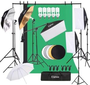 Kshioe Photography Lighting Kit, Light Box Photography with Backdrap Stand, Photo Backdrops for Photo Studio Product, Portrait and Video Shooting