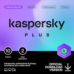 Kaspersky Plus Internet Security 2024 | 10 Devices | 2 Years | Anti-Phishing and Firewall | Unlimited VPN | Password Manager | Online Banking Protection | PC/Mac/Mobile | UK Online Code